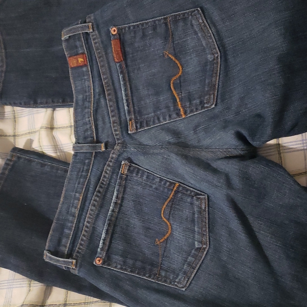 7 For All Mankind Blue Boot Cut Jeans